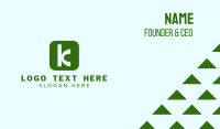 Letter K App Business Card Design