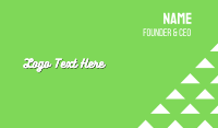 White & Green Text Business Card