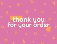 Quirky Letters and Shapes Thank You Card Design