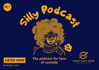 Our Funny Podcast Postcard Design