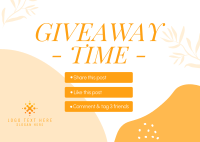 Organic Leaves Giveaway Mechanics Postcard