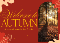 Hello Autumn Postcard Design