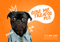 Gibe Doge Treatos Postcard Design