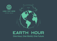 Alarm Clock Earth Postcard Design