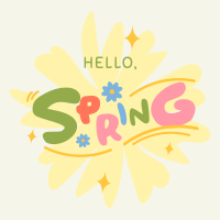 Playful Hello Spring Instagram Post