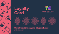 Loyalty Card Cocktails and Wine Business Card