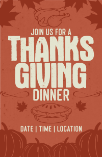Retro Thanksgiving Day Invitation