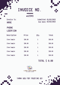 Pixel Tech Company Invoice