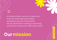 Our Mission Floral Postcard