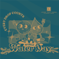 Cartoon Water Day Instagram Post Design