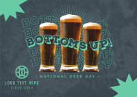 Bottoms Up this Beer Day Postcard