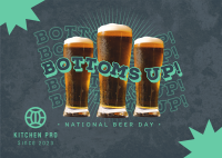 Bottoms Up this Beer Day Postcard Image Preview