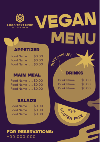 Blocky Vegan Illustrations Menu