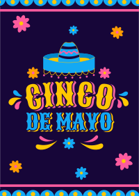 Colorful Hat in Cinco De Mayo Flyer