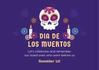 Dai De Los Muertos Postcard