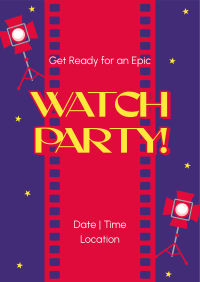 Quirky Watch Party Poster