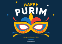 Purim Mask Postcard