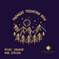 Midnight Mountain Valley Instagram Post Design