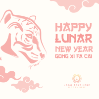 New Year Tiger Illustration Instagram Post