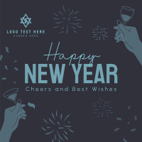 New Year Toast Greeting Instagram Post