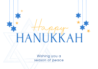 Simple Hanukkah Greeting Postcard