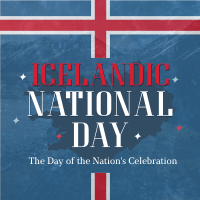 Sparkly Icelandic National Day Linkedin Post