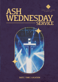 Retro Ash Wednesday Service Flyer