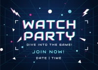 Futuristic Watch Party Postcard Design