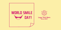 World Smile Day Sticky Note Twitter Post Design