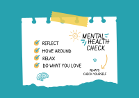 Mental Check Postcard Design