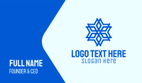Blue Geometric Snowflake  Business Card Design