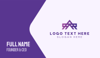 Purple Industrial A Monogram Business Card Design