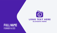 Violet Camera Lettermark Business Card Design