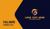 Blazing Flame Letter G Business Card