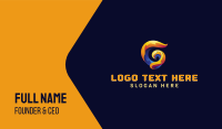 Blazing Flame Letter G Business Card Design