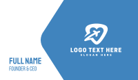 Heart Travel Airplane Business Card