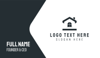 Black Simple House Business Card