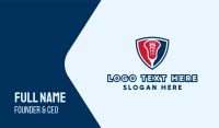 Lacrosse Emblem Shield Business Card Design