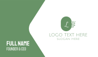 Wellness Lettermark Leaves Business Card Design