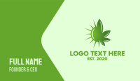 Green Cannabis Sun Business Card Design