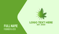 Green Cannabis Sun Business Card