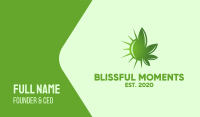 Green Cannabis Sun Business Card Image Preview