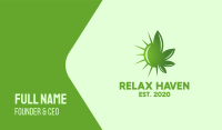 Green Cannabis Sun Business Card