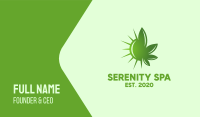 Green Cannabis Sun Business Card
