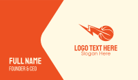 Orange Basketball Lightning  Business Card Design