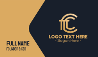 Golden Premium Letter C Column Business Card Design