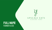 Natural Elegant Letter Y Business Card Image Preview