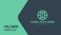 Teal Modern Globe Business Card