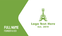 Green Leafy Eiffel Tower Business Card