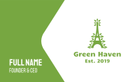 Green Leafy Eiffel Tower Business Card Image Preview